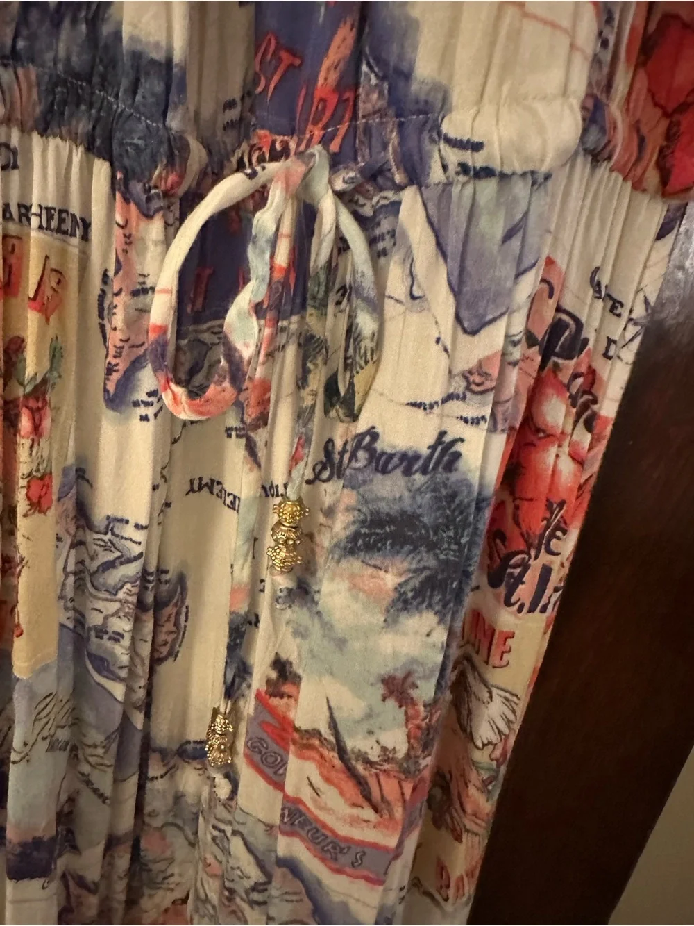 Peter Som Postcard St. Barth France Maxi Dress Size Medium EUC Travel - Picture 5 of 7